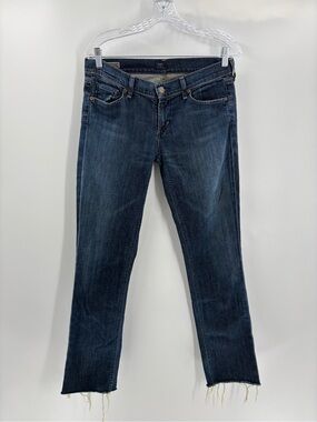Citizens of humanity y2k 2000 blue low waist straight leg raw hem jeans size 30